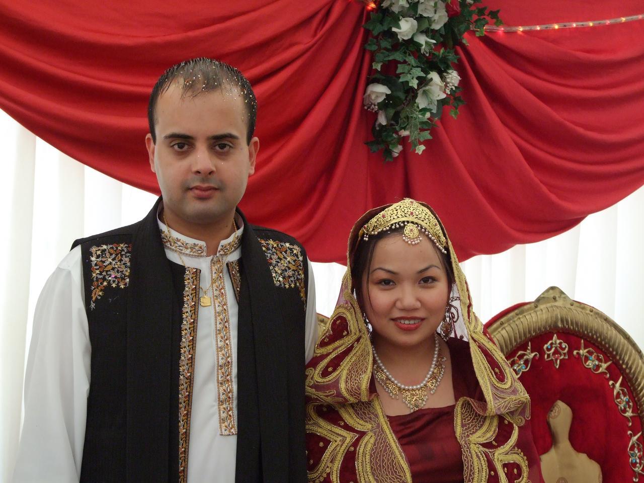 Couple dressed for a nikah