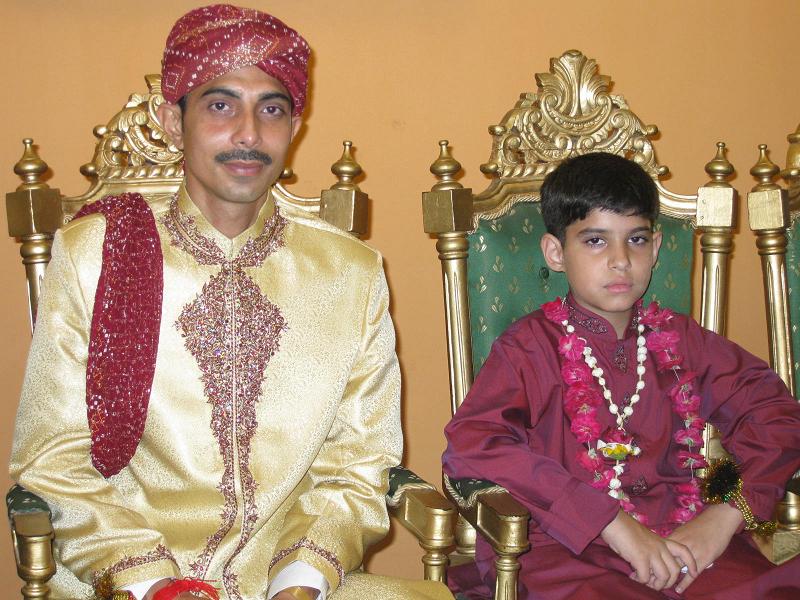 Groom and boy at a Punjabi wedding